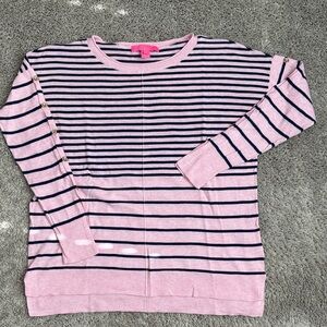 Lilly Pulitzer Pink and Navy Striped Top